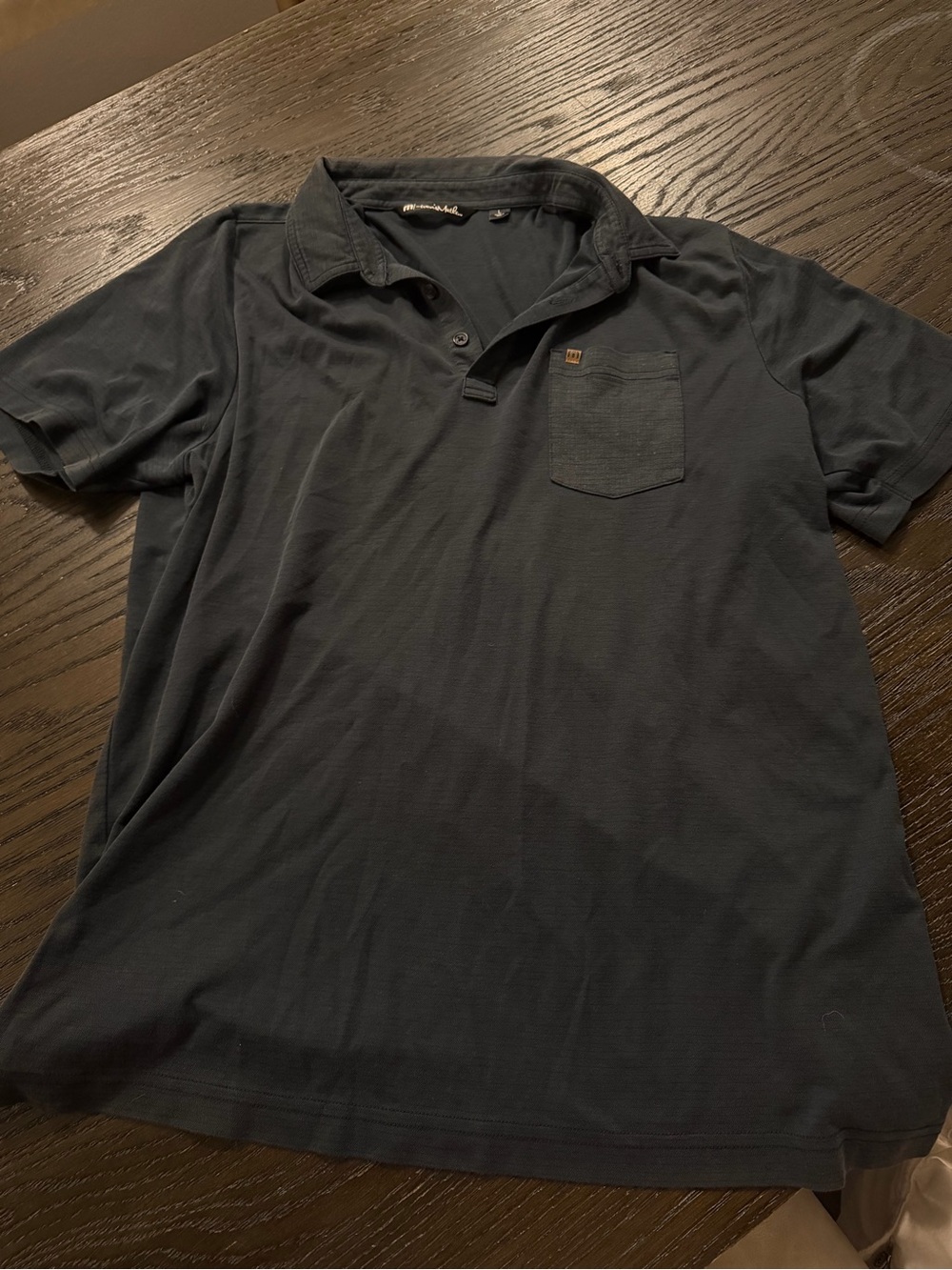 TravisMathew Men’s Black Pocket Polo Golf Shirt Size Large L